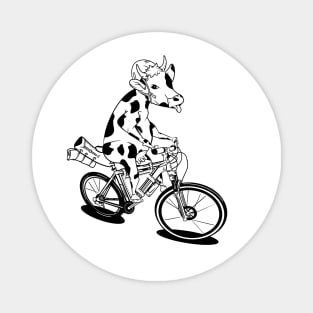 Cow riding a bike Magnet